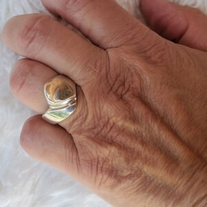 Vintage‎ sterling abstract ring 7.75-8